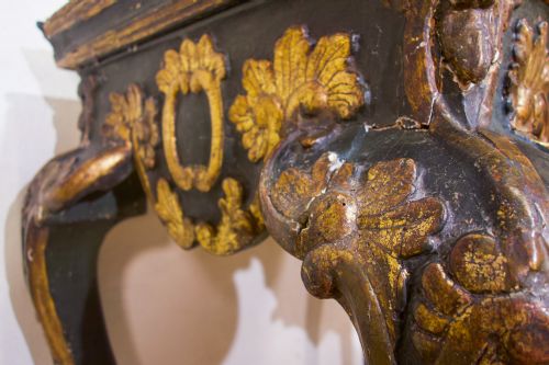 18TH CENTURY BAROQUE PIEDMONTESE ITALIAN MARBLE PAINTED CONSOLE TABLE - ADDITIONAL PHOTO 7