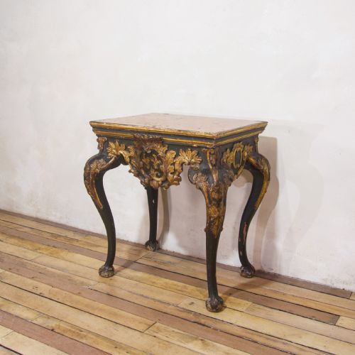 18TH CENTURY BAROQUE PIEDMONTESE ITALIAN MARBLE PAINTED CONSOLE TABLE - ADDITIONAL PHOTO 13