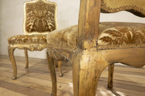 PAIR OF FRENCH LOUIS XV GILTWOOD SIDE CHAIRS - ADDITIONAL PHOTO 6