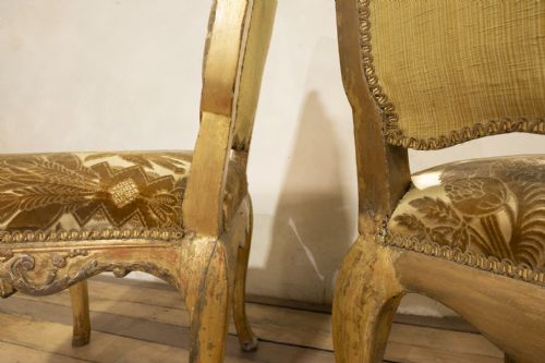 PAIR OF FRENCH LOUIS XV GILTWOOD SIDE CHAIRS - ADDITIONAL PHOTO 10