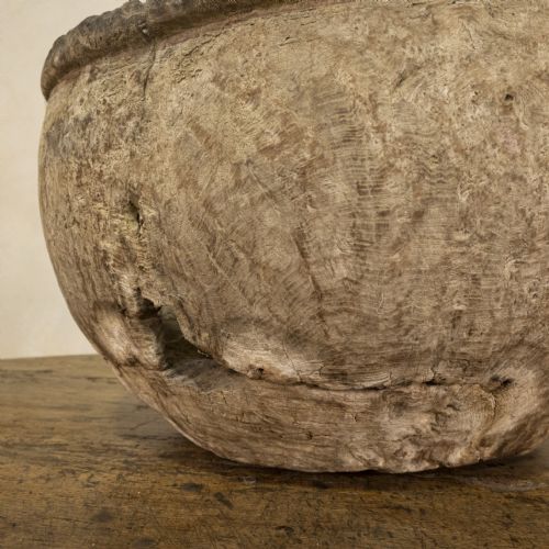 LARGE 18TH CENTURY SWEDISH BURL ROOT BOWL - ADDITIONAL PHOTO 5