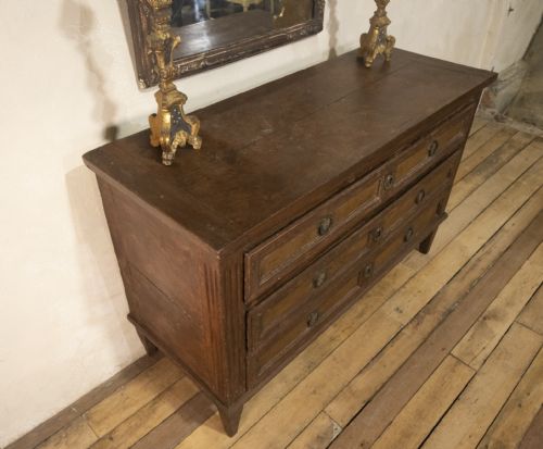 A LOUIS XVI PERIOD ORIGINAL PAINTED COMMODE CHEST OF DRAWERS - ADDITIONAL PHOTO 1