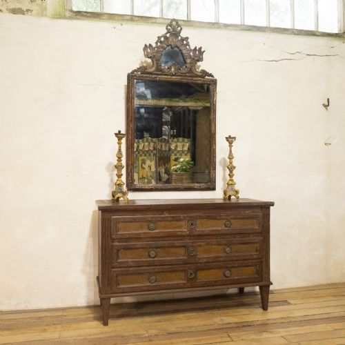 a louis xvi period original painted commode chest of drawers - CATEGORY: ANTIQUE CHEST OF DRAWERS - DATED 18TH CENTURY