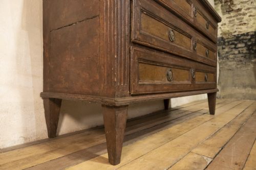 A LOUIS XVI PERIOD ORIGINAL PAINTED COMMODE CHEST OF DRAWERS - ADDITIONAL PHOTO 5