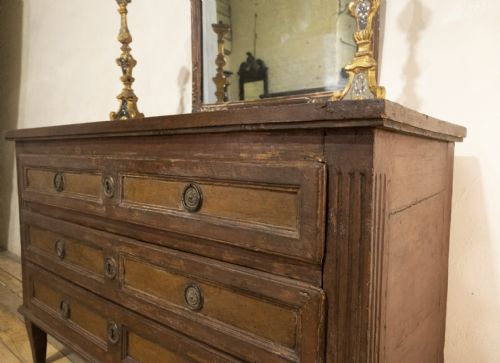 A LOUIS XVI PERIOD ORIGINAL PAINTED COMMODE CHEST OF DRAWERS - ADDITIONAL PHOTO 6