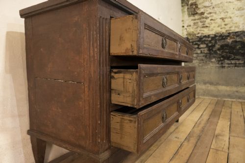 A LOUIS XVI PERIOD ORIGINAL PAINTED COMMODE CHEST OF DRAWERS - ADDITIONAL PHOTO 10