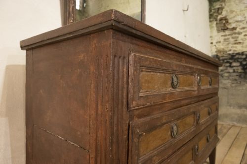 A LOUIS XVI PERIOD ORIGINAL PAINTED COMMODE CHEST OF DRAWERS - ADDITIONAL PHOTO 11
