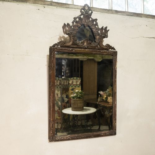 LARGE 18TH CENTURY ITALIAN PAINTED ROCOCO OVERMANTEL WALL MIRROR - ADDITIONAL PHOTO 2