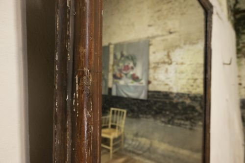 LARGE 18TH CENTURY ITALIAN PAINTED ROCOCO OVERMANTEL WALL MIRROR - ADDITIONAL PHOTO 6
