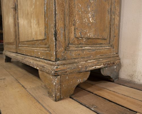 18TH CENTURY DUTCH DRY SCRAPED GLAZED VITRINE CABINET - ADDITIONAL PHOTO 6