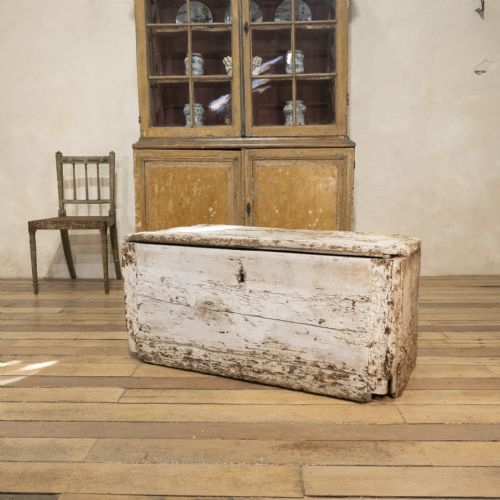 A 19TH CENTURY RUSTIC PAINTED COUNTRY HOUSE TRUNK - ADDITIONAL PHOTO 13