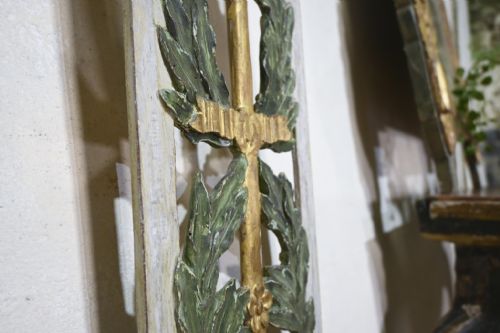A 19TH CENTURY ITALIAN PIERCED BOISERIE ARCHITECTURAL DECORATIVE WALL PANELS PAINTED - ADDITIONAL PHOTO 3