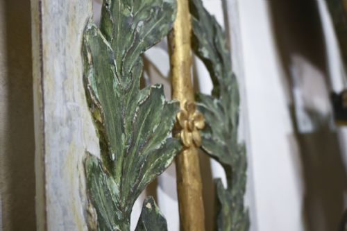 A 19TH CENTURY ITALIAN PIERCED BOISERIE ARCHITECTURAL DECORATIVE WALL PANELS PAINTED - ADDITIONAL PHOTO 4