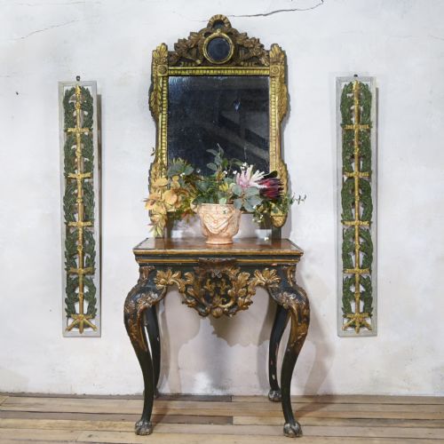 A 19TH CENTURY ITALIAN PIERCED BOISERIE ARCHITECTURAL DECORATIVE WALL PANELS PAINTED - ADDITIONAL PHOTO 5