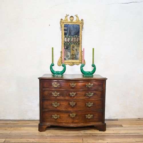 A GEORGE III SERPENTINE MAHOGANY CHIPPENDALE COMMODE CHEST OF DRAWERS - ADDITIONAL PHOTO 11