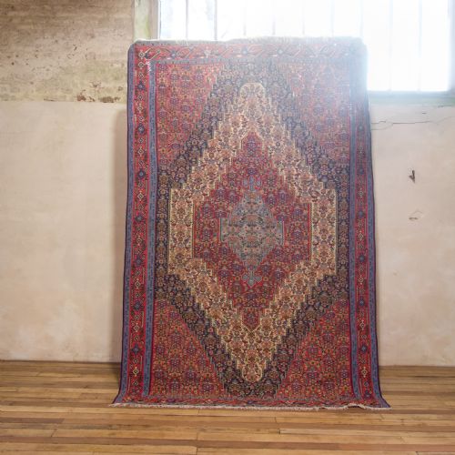 LARGE MID 20TH CENTURY PERSIAN SENNEH FLAT WEAVE KILIM RUG - ADDITIONAL PHOTO 3