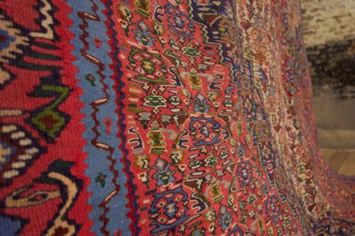 LARGE MID 20TH CENTURY PERSIAN SENNEH FLAT WEAVE KILIM RUG - ADDITIONAL PHOTO 4
