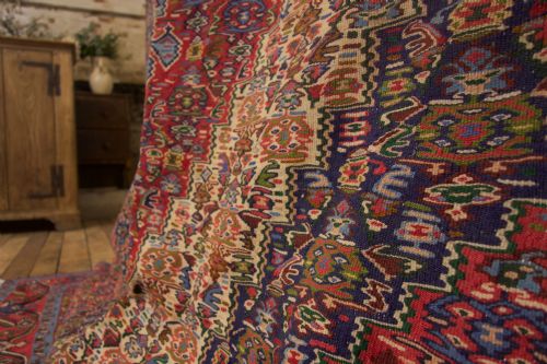 LARGE MID 20TH CENTURY PERSIAN SENNEH FLAT WEAVE KILIM RUG - ADDITIONAL PHOTO 5
