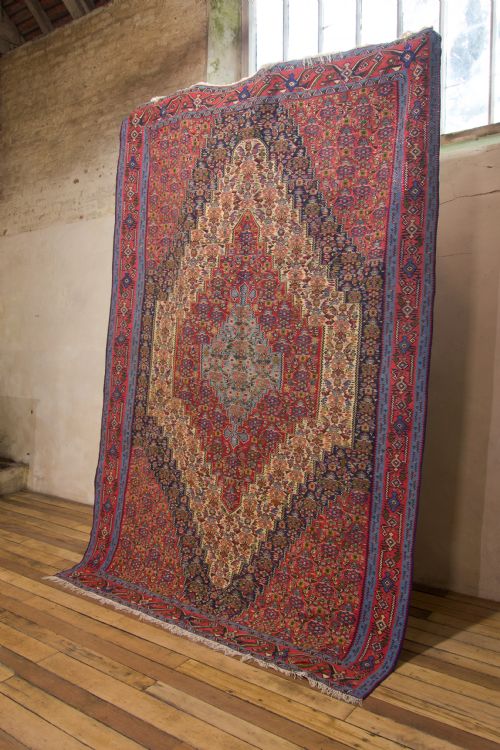 large mid 20th century persian senneh flat weave kilim rug - CATEGORY: ANTIQUE RUGS - DATED 1900