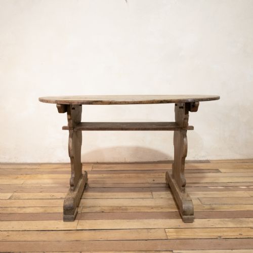 AN 18TH CENTURY OVAL SWEDISH BOCKBOARD TABLE WALNUT - ADDITIONAL PHOTO 1