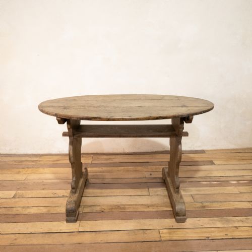 AN 18TH CENTURY OVAL SWEDISH BOCKBOARD TABLE WALNUT - ADDITIONAL PHOTO 2