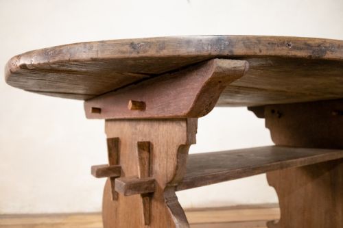 AN 18TH CENTURY OVAL SWEDISH BOCKBOARD TABLE WALNUT - ADDITIONAL PHOTO 8