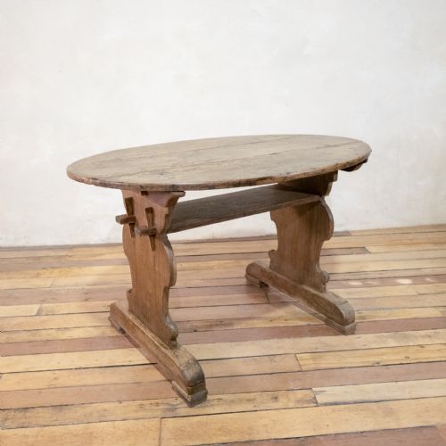 AN 18TH CENTURY OVAL SWEDISH BOCKBOARD TABLE WALNUT - ADDITIONAL PHOTO 10