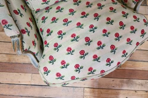 LOUIS XV GREY PAINTED ARMCHAIR JEAN BAPTISTE LEBAS - ADDITIONAL PHOTO 3