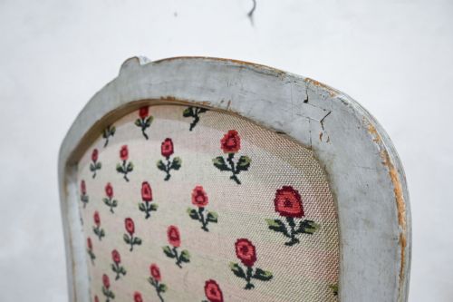 LOUIS XV GREY PAINTED ARMCHAIR JEAN BAPTISTE LEBAS - ADDITIONAL PHOTO 7