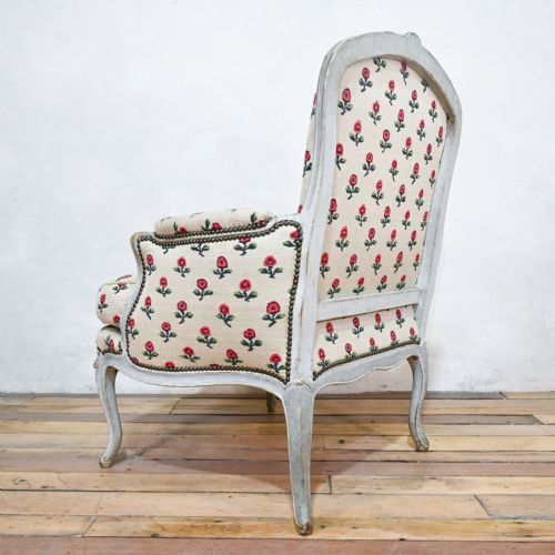 LOUIS XV GREY PAINTED ARMCHAIR JEAN BAPTISTE LEBAS - ADDITIONAL PHOTO 9