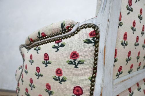 LOUIS XV GREY PAINTED ARMCHAIR JEAN BAPTISTE LEBAS - ADDITIONAL PHOTO 11