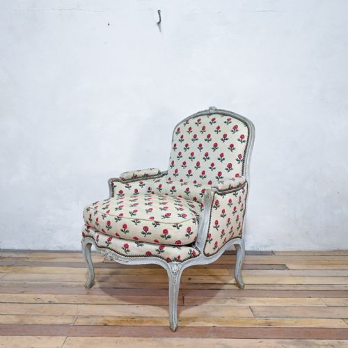 LOUIS XV GREY PAINTED ARMCHAIR JEAN BAPTISTE LEBAS - ADDITIONAL PHOTO 13