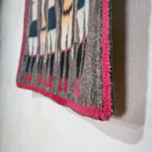 A YEI NAVAJO FIGURAL DOUBLESIDED FLAT WEAVE WALL HANGING 1930 ROUND HEADS - ADDITIONAL PHOTO 6