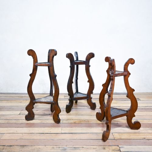 a selection of three 18th century italian lyre leg table plant stand - CATEGORY: ANTIQUE MISCELLANEOUS - DATED 18TH CENTURY