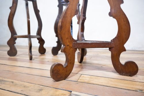 A SELECTION OF THREE 18TH CENTURY ITALIAN LYRE LEG TABLE PLANT STAND - ADDITIONAL PHOTO 2