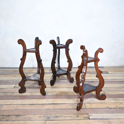 A SELECTION OF THREE 18TH CENTURY ITALIAN LYRE LEG TABLE PLANT STAND - ADDITIONAL PHOTO 8