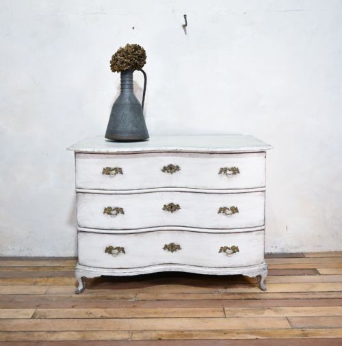 19TH CENTURY GERMAN ROCOCO SERPENTINE PAINTED COMMODE - ADDITIONAL PHOTO 2