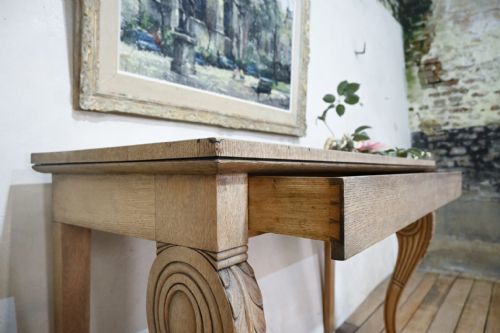 A 19TH CENTURY REGENCY BLEACHED OAK CONSOLE TABLE - ADDITIONAL PHOTO 7
