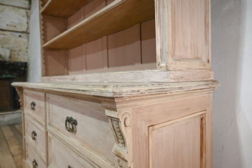 A LARGE FRENCH EARLY 20TH CENTURY BLEACHED WALNUT OPEN BOOKCASE CABINET - ADDITIONAL PHOTO 12