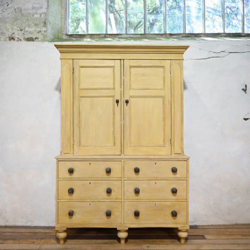 a superb 19th century painted housekeeper's cupboard - CATEGORY: ANTIQUE CUPBOARDS - DATED 19TH CENTURY