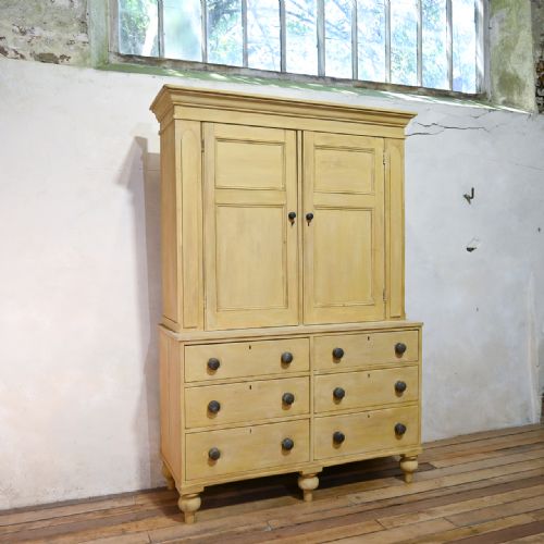 A SUPERB 19TH CENTURY PAINTED HOUSEKEEPER'S CUPBOARD - ADDITIONAL PHOTO 1