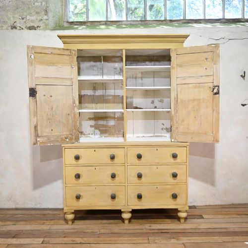 A SUPERB 19TH CENTURY PAINTED HOUSEKEEPER'S CUPBOARD - ADDITIONAL PHOTO 11