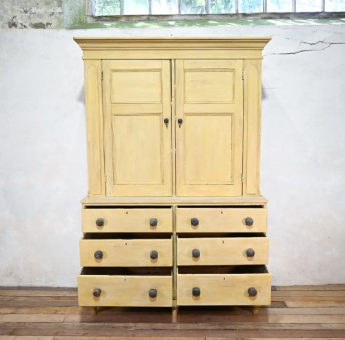 A SUPERB 19TH CENTURY PAINTED HOUSEKEEPER'S CUPBOARD - ADDITIONAL PHOTO 14