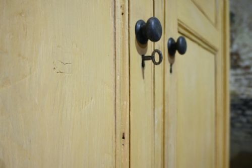 A SUPERB 19TH CENTURY PAINTED HOUSEKEEPER'S CUPBOARD - ADDITIONAL PHOTO 15