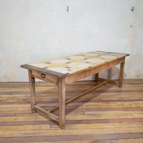 19th century french fruitwood painted farmhouse table - CATEGORY: ANTIQUE TABLES - DATED 1800