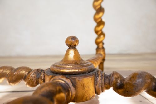 A 19TH CENTURY FRENCH NAPOLEON III SQUARE GILTWOOD UPHOLSTERED STOOL - ADDITIONAL PHOTO 6