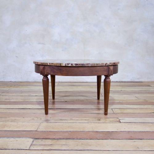 A 19TH CENTURY SMALL CIRCULAR WALNUT PETRIFIED WOOD LOW COFFEE TABLE FOSSIL - ADDITIONAL PHOTO 11
