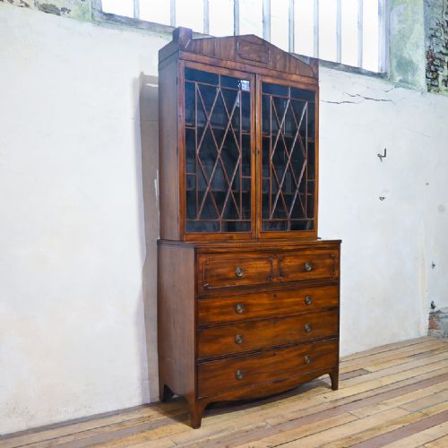 a regency mahogany astral glazed secretaire bookcase - CATEGORY: ANTIQUE BOOKCASES - DATED 19TH CENTURY