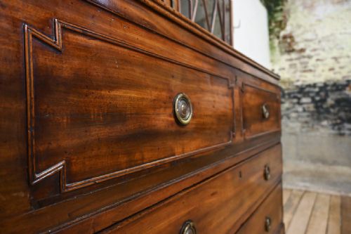 A REGENCY MAHOGANY ASTRAL GLAZED SECRETAIRE BOOKCASE - ADDITIONAL PHOTO 4