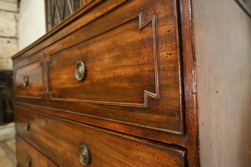 A REGENCY MAHOGANY ASTRAL GLAZED SECRETAIRE BOOKCASE - ADDITIONAL PHOTO 9